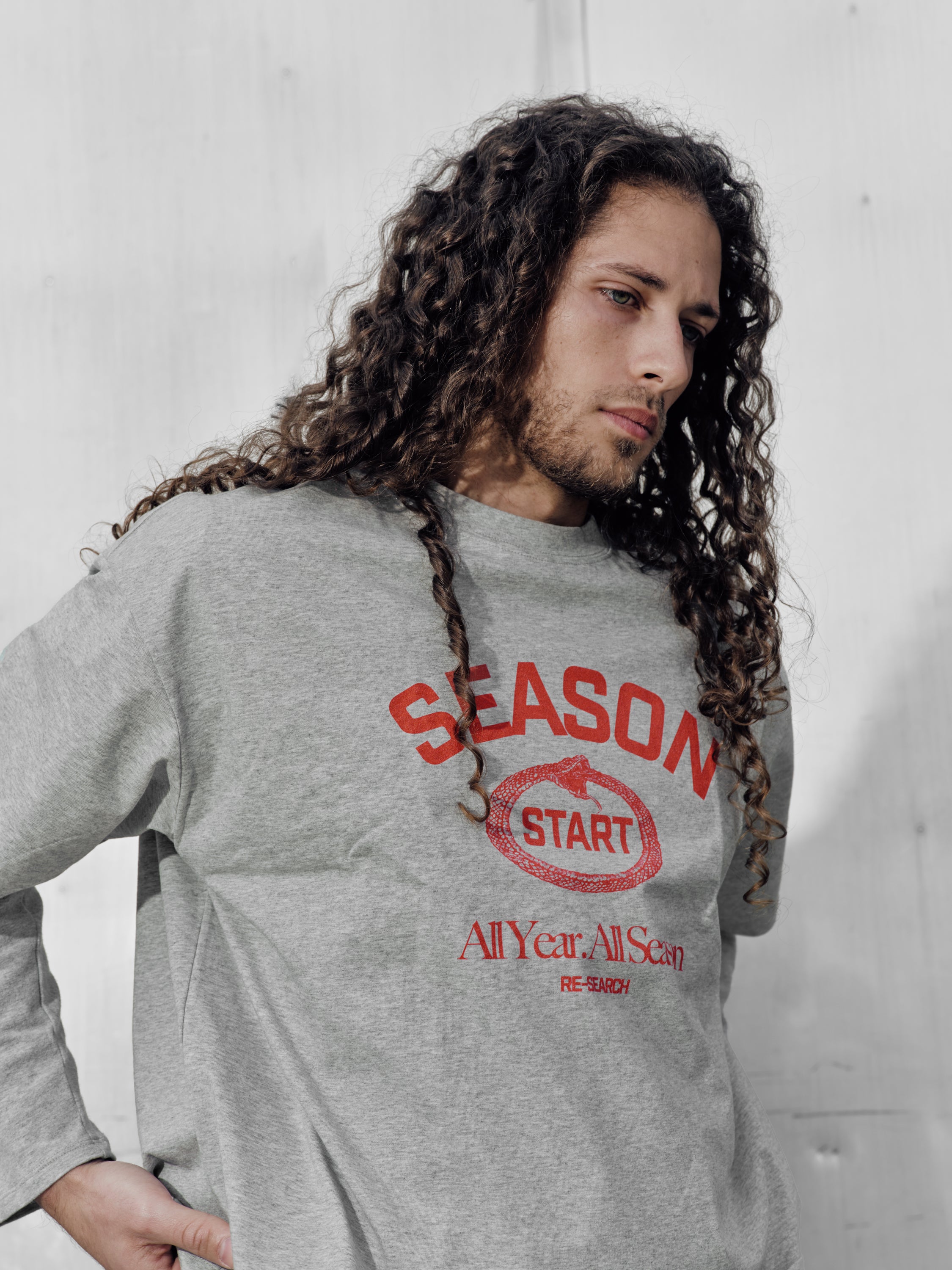 Season Start Heavyweight T - Grey and Red