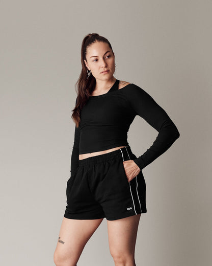 Wide Neck - Long Sleeve Black