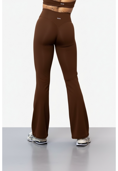 V2 Flare Leggings - Hidden Scrunch - Brown