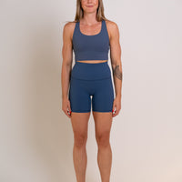 Biker Shorts mid length - Steel Blue