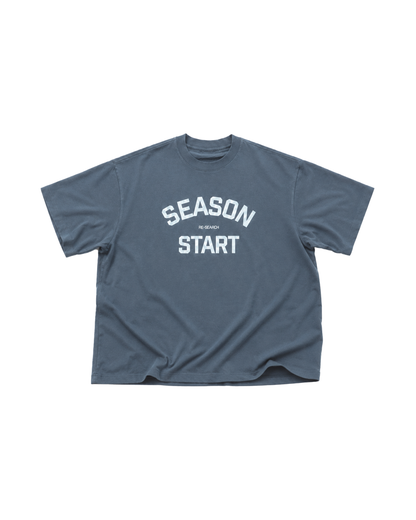 Season Start Heavyweight T - Faded Blue