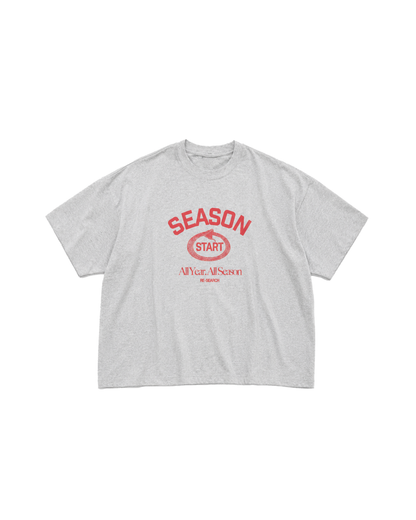 Season Start Heavyweight T - Grey and Red