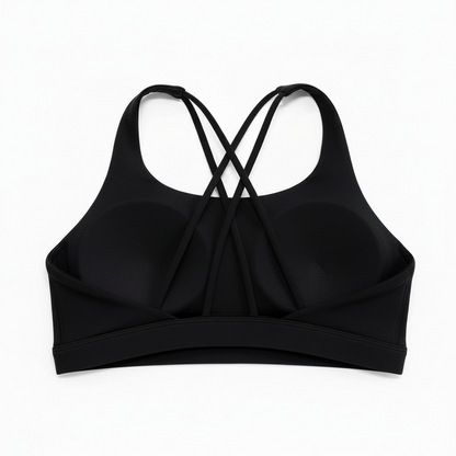 Hybrid High Neck Bra - Black