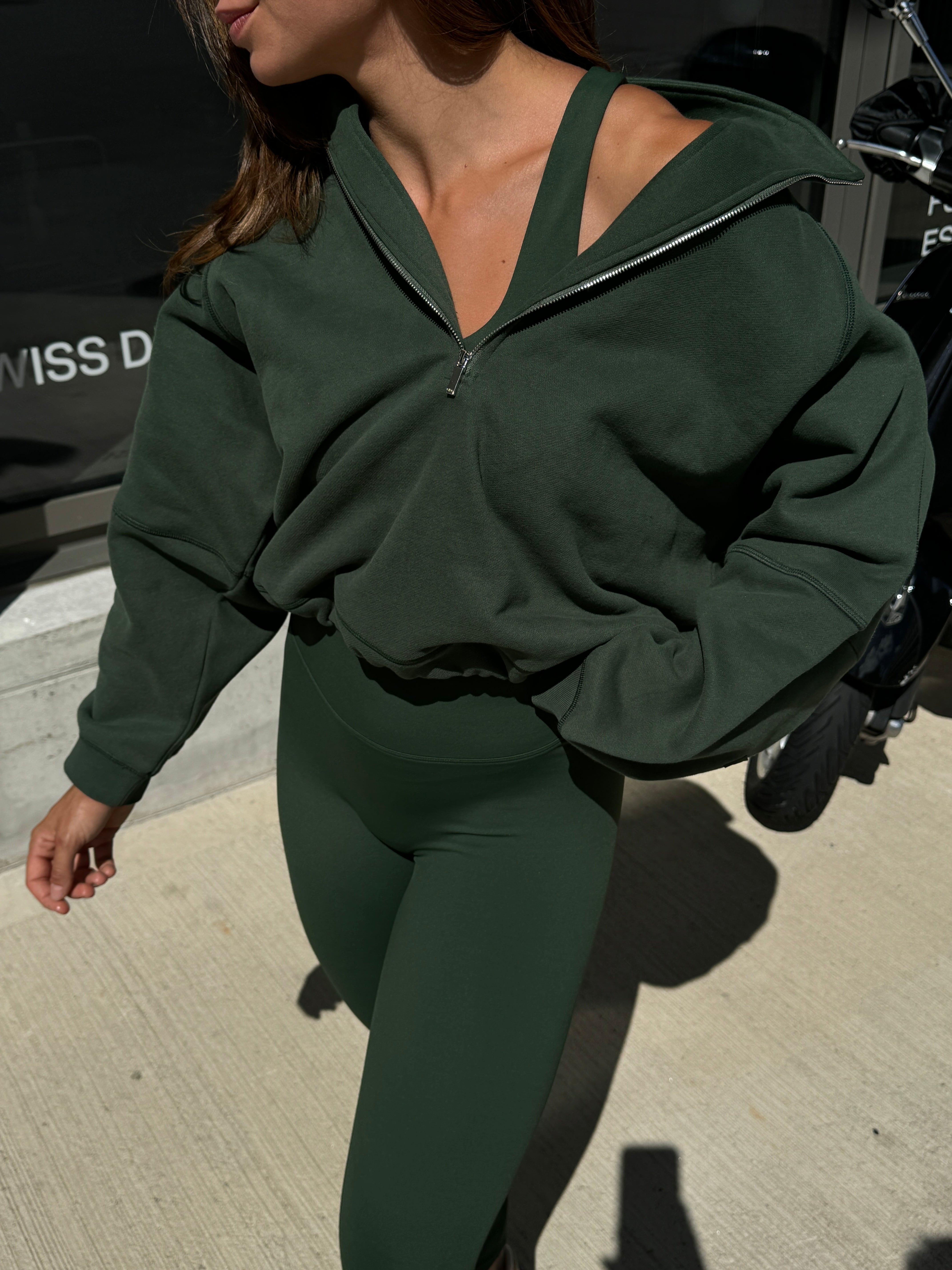 Half Zip Pullover - Ever Green