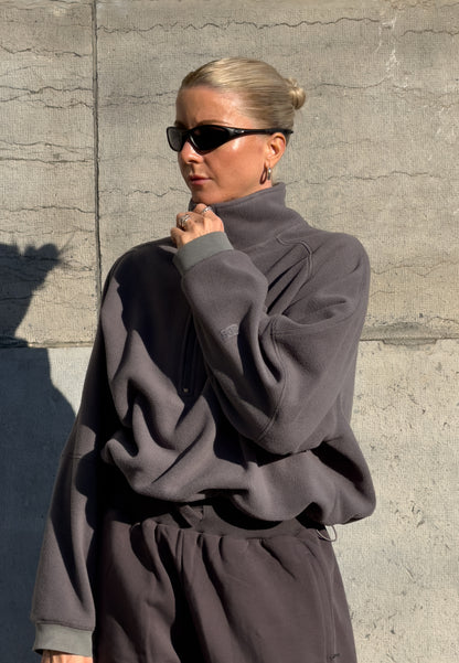 Half Zip Fleece Pullover - Deep Grey