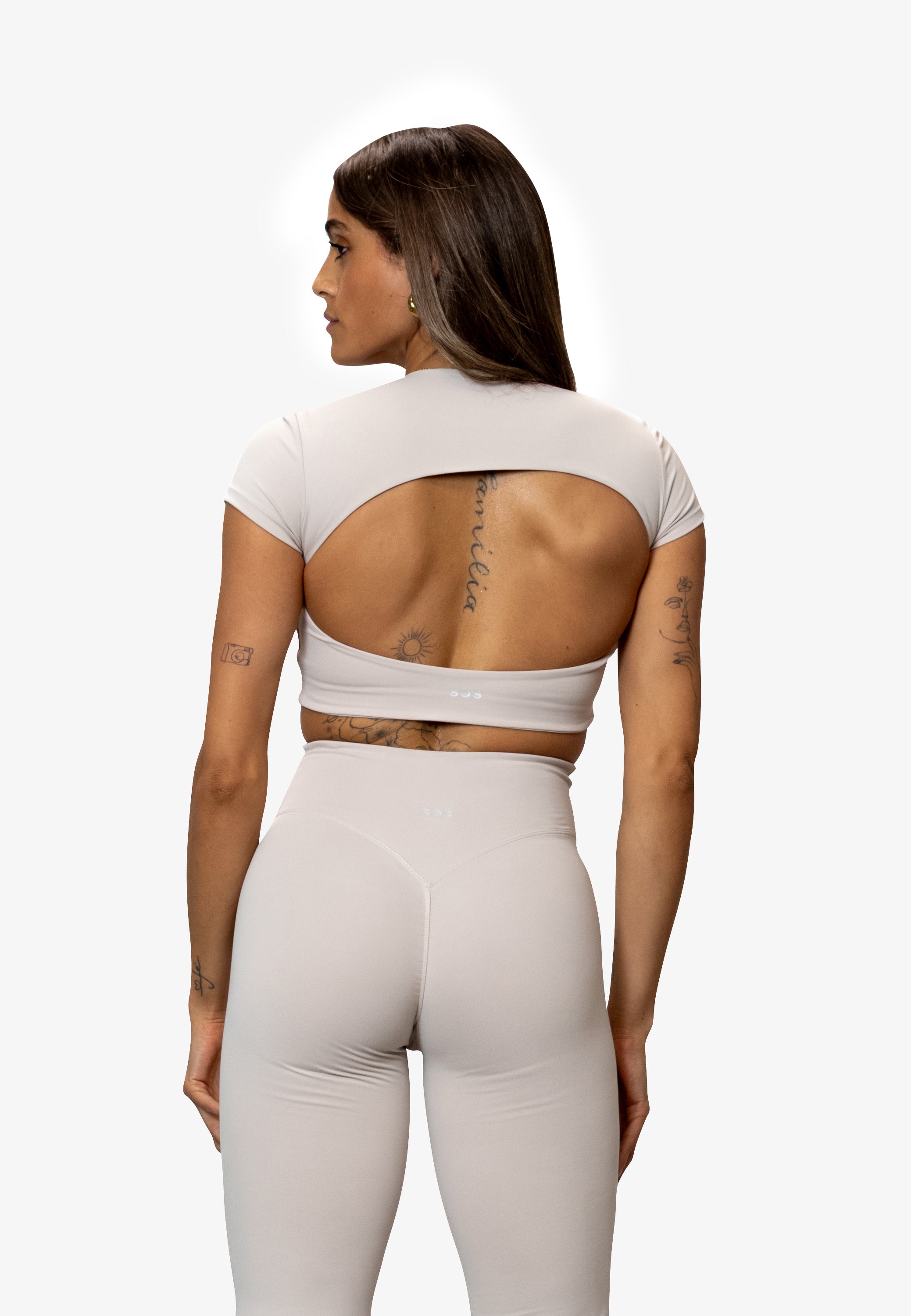 Open Back Short Sleeve - Pearl
