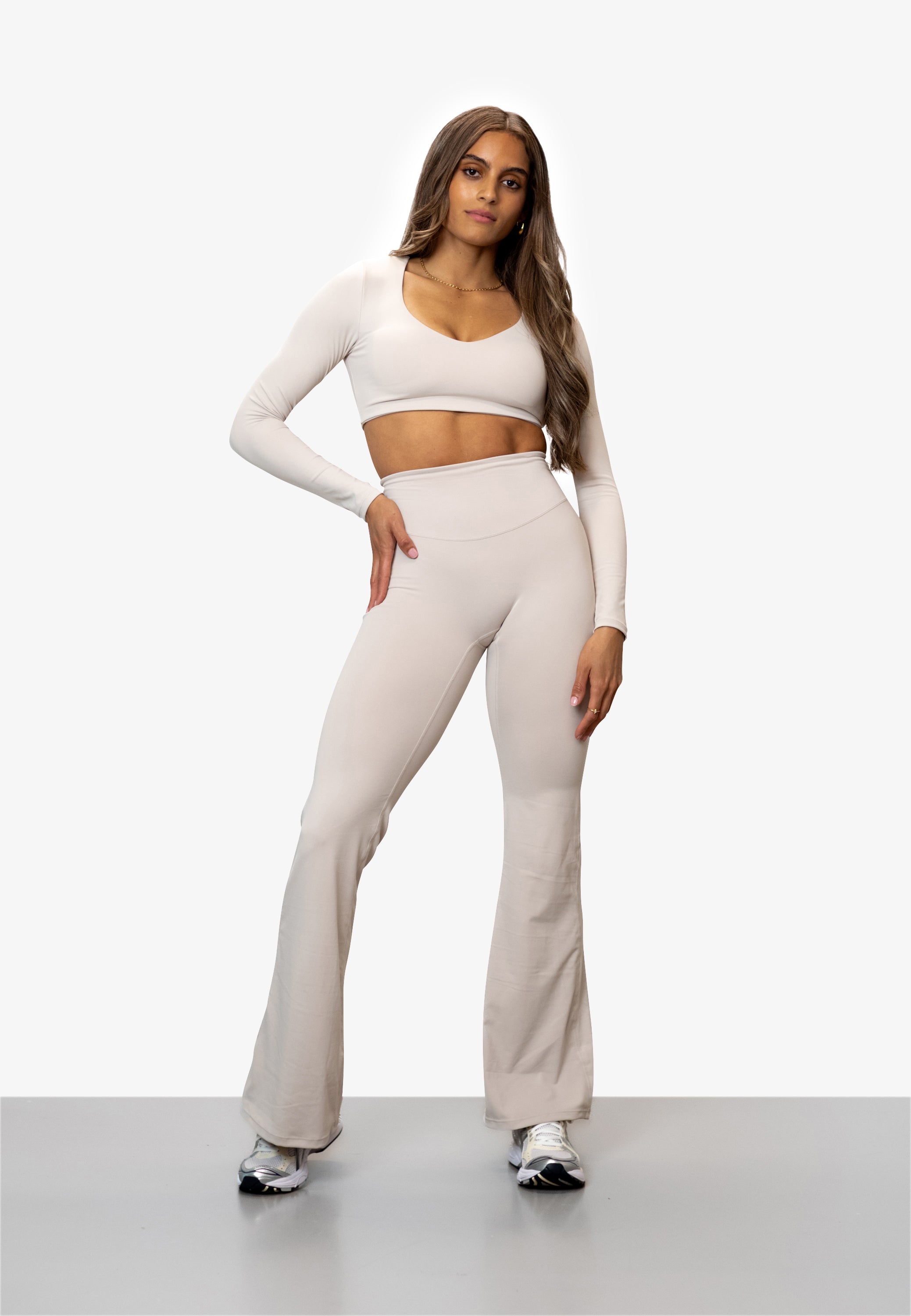 V2 Flare Leggings - Hidden Scrunch - Pearl