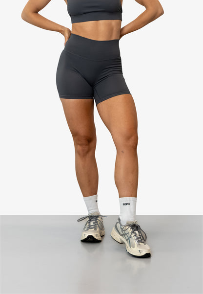 Mid Length Booty Shorts - Stone Grey