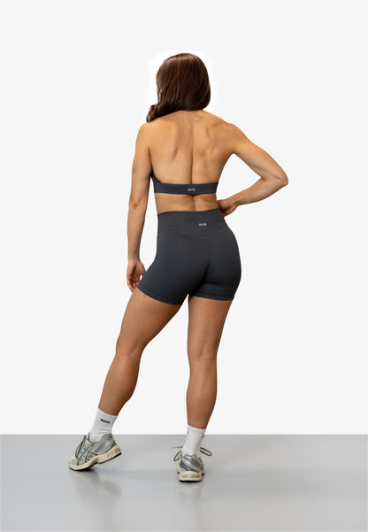 Mid Length Booty Shorts - Stone Grey