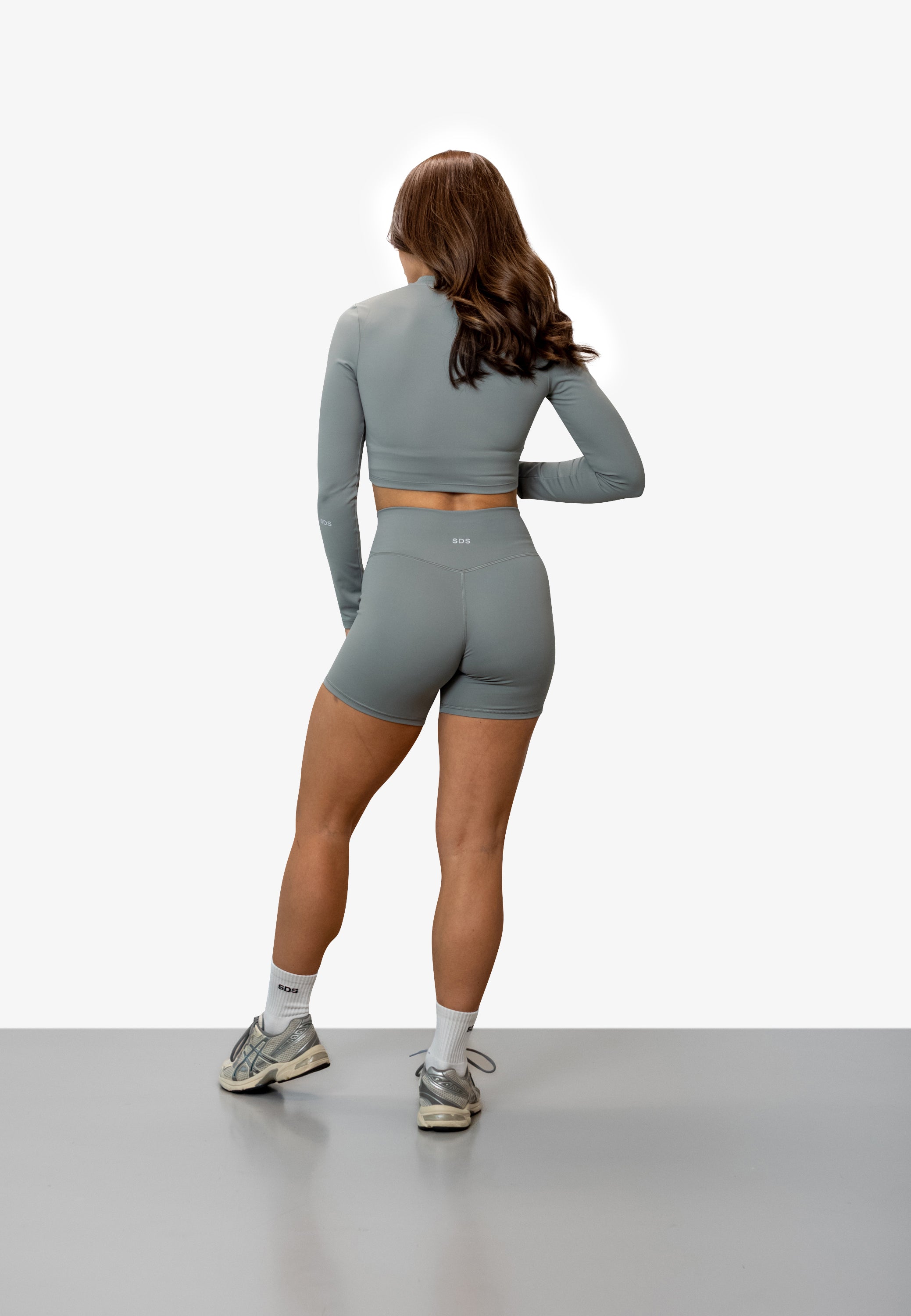 Active Zip Jacket Cropped - Light Grey