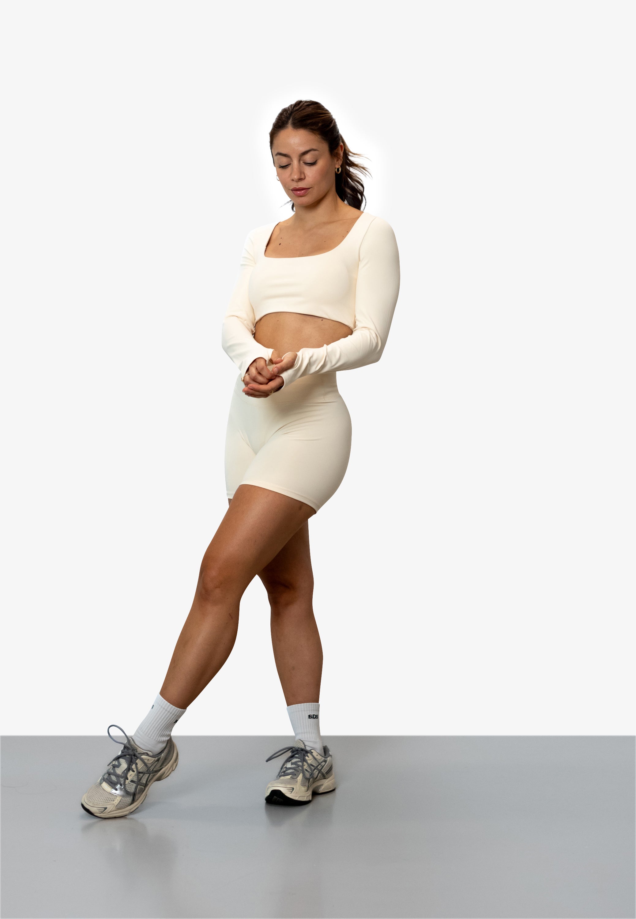 Mid Length Booty Shorts - Buttercream