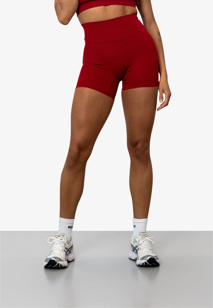 Mid Length Booty Shorts - Spicy Red