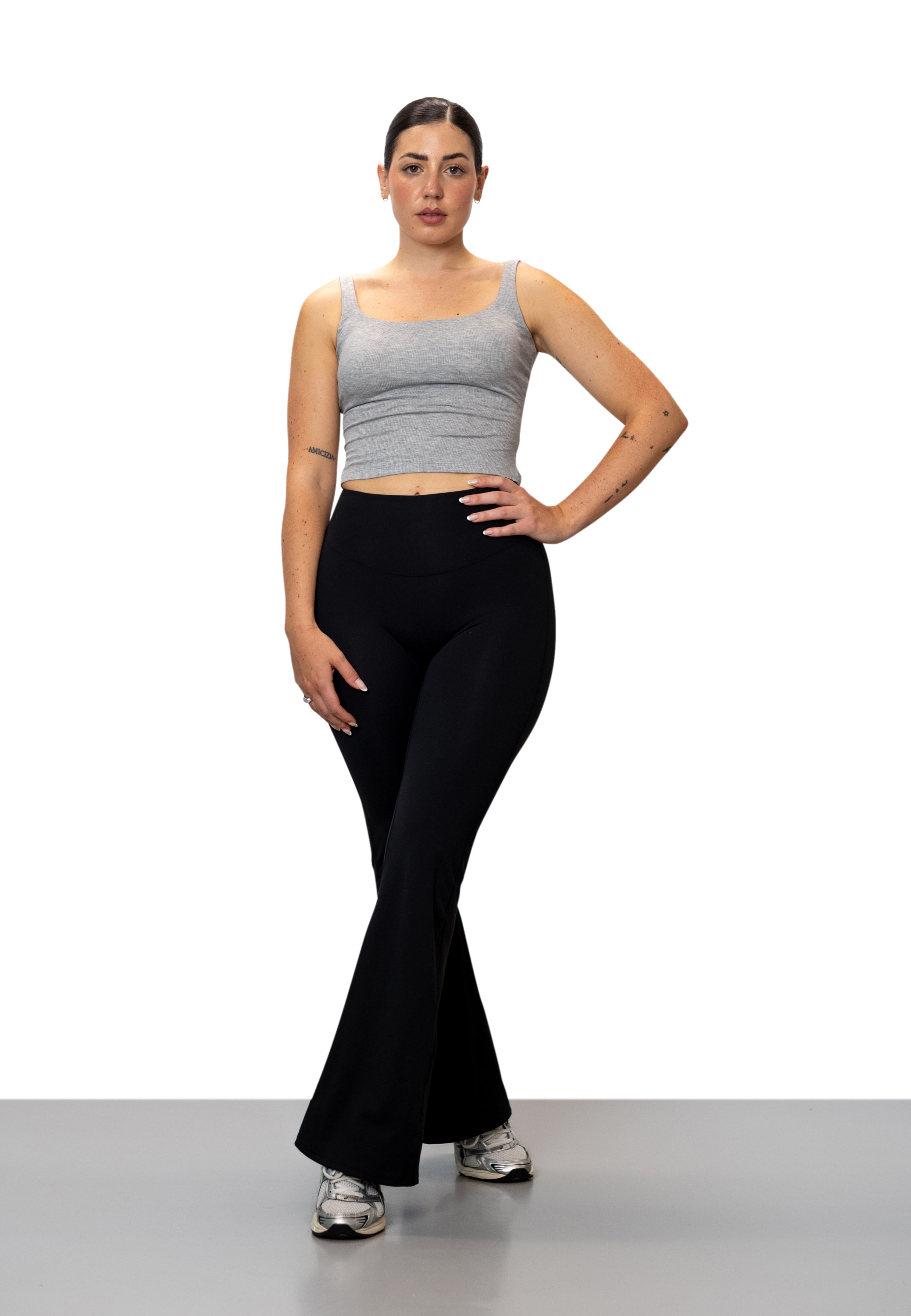 Cropped Rib Tank - Heather Grey