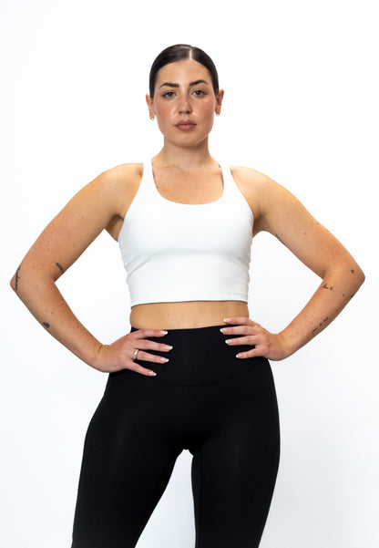 Y Back Top - White