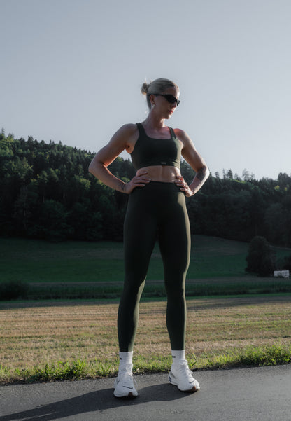 Luxe Tights- Full Length- Impact Fabric - Ever Green