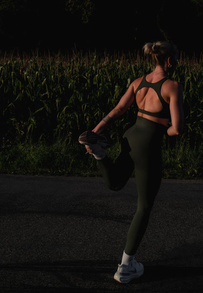 Luxe Tights- Full Length- Impact Fabric - Ever Green