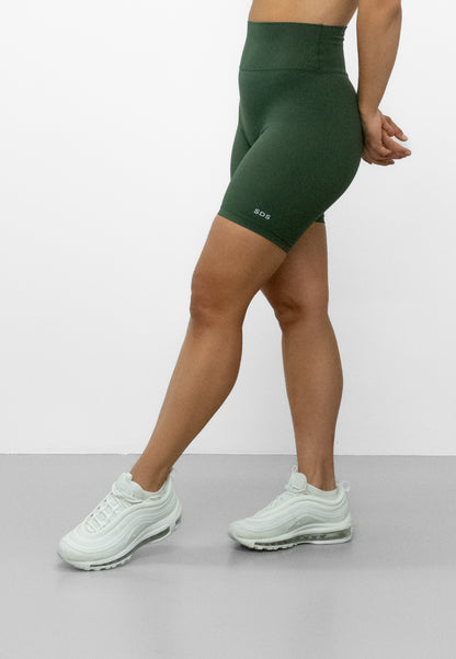 Luxe Impact Biker Shorts - Ever Green