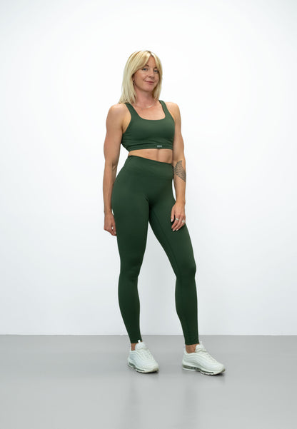 Luxe Tights- Full Length- Impact Fabric - Ever Green