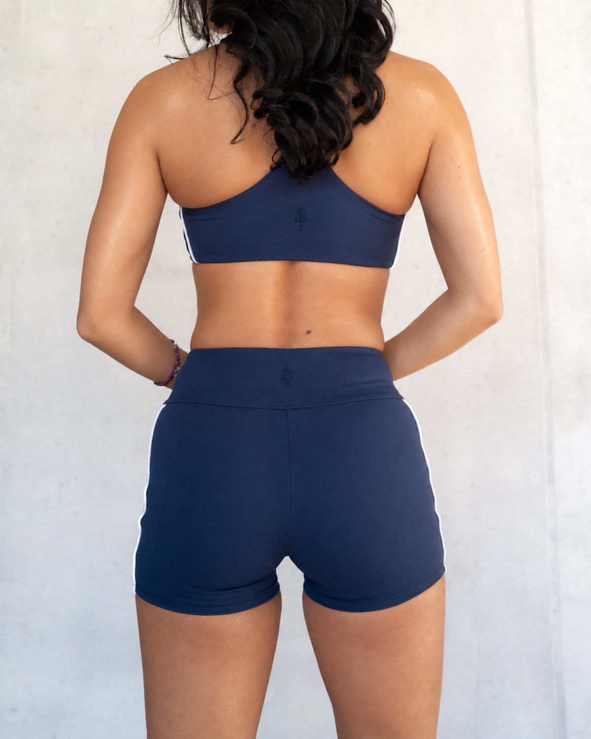 Booty Shorts  Striped - Wave Blue