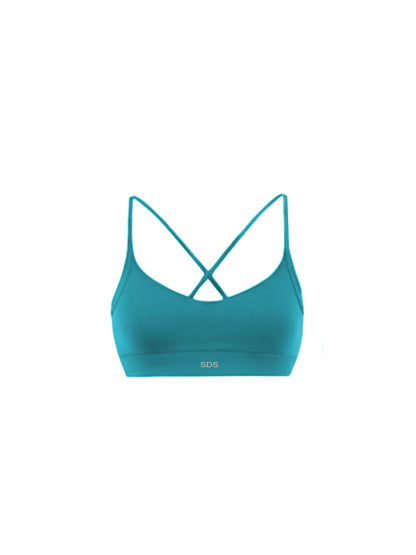 Hybrid Cross Over Bra - Emerald Green