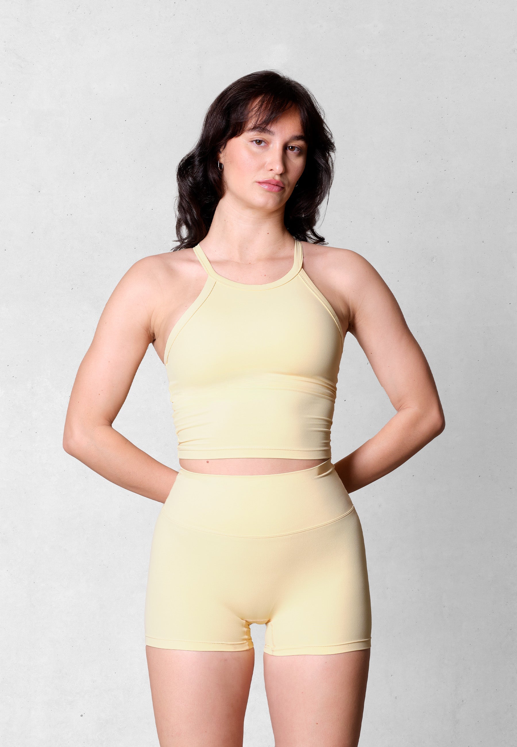 Essential High Neck Top - Summer Breeze Yellow