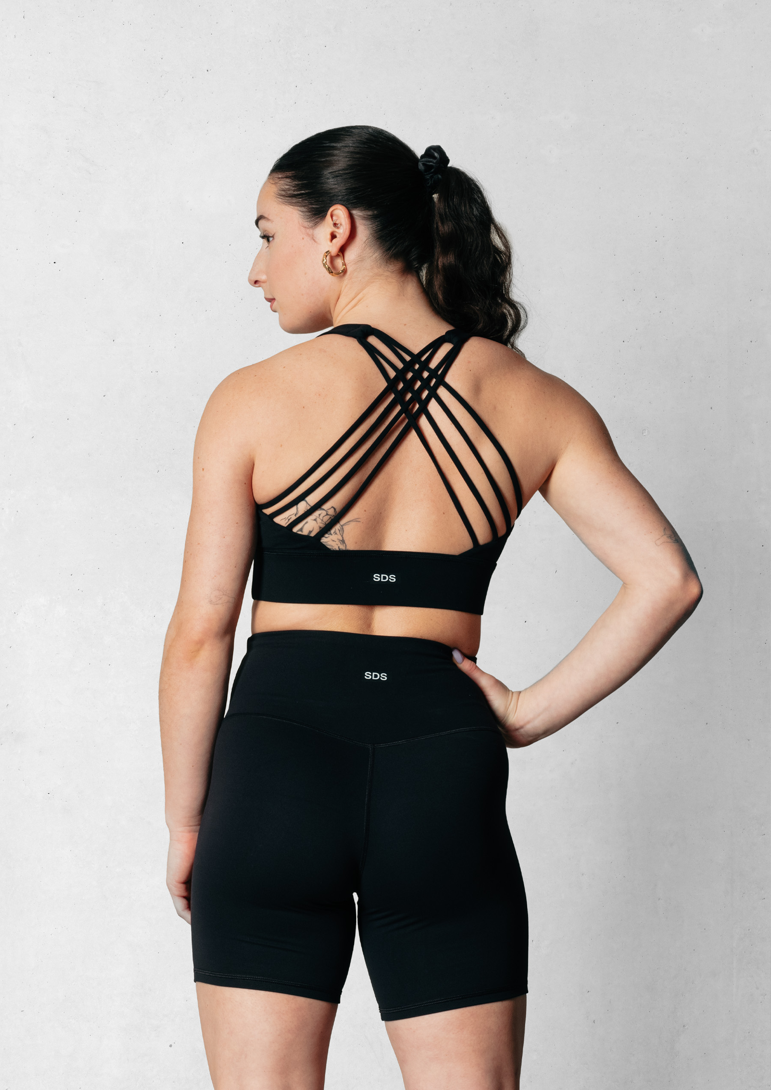 Biker Shorts mid length  - Black