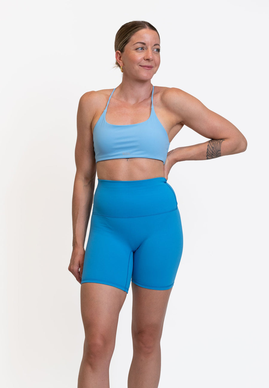 Biker Shorts Mid Length - Vibrant Blue