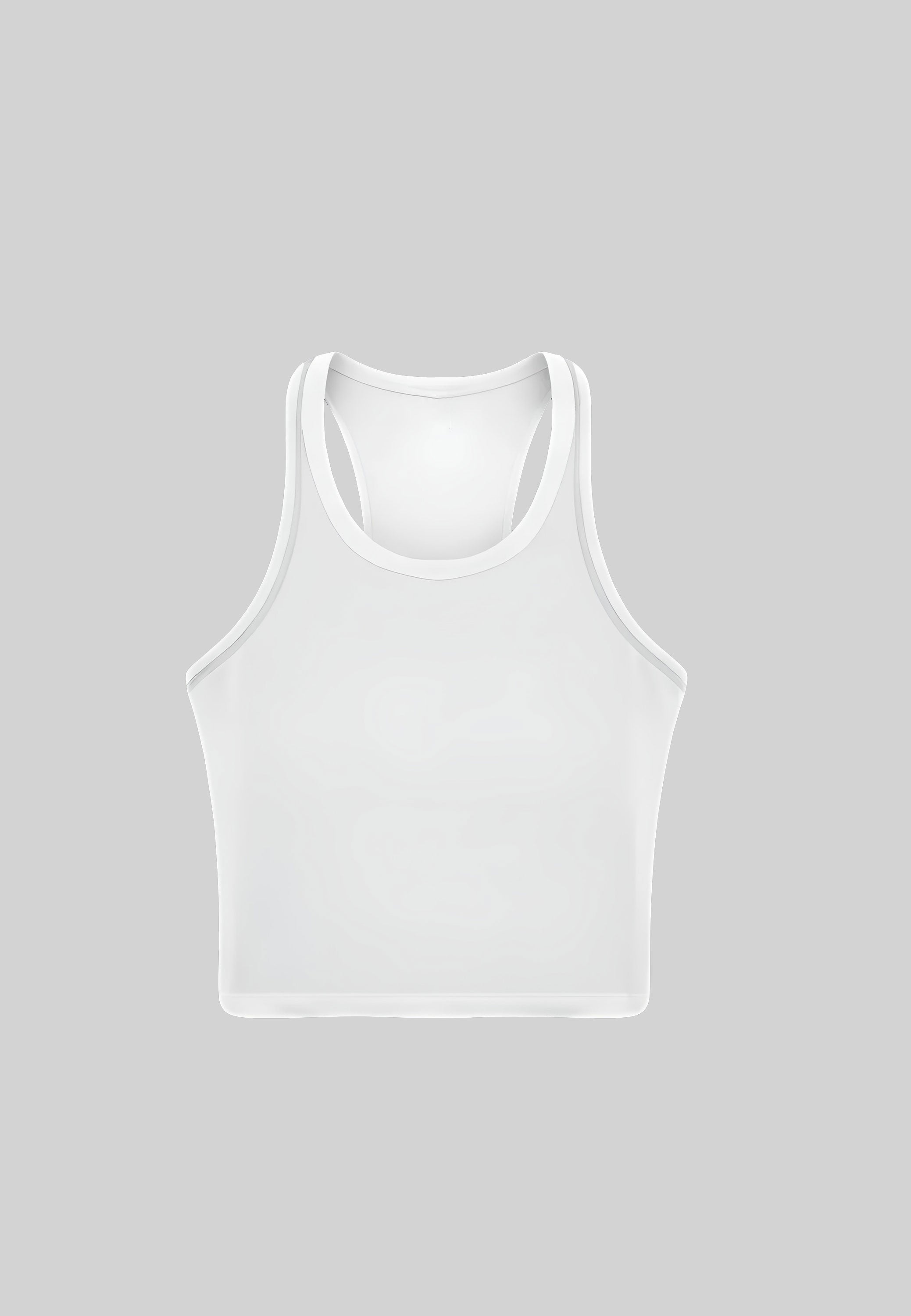 Rib Racer Back Full Length Top - White