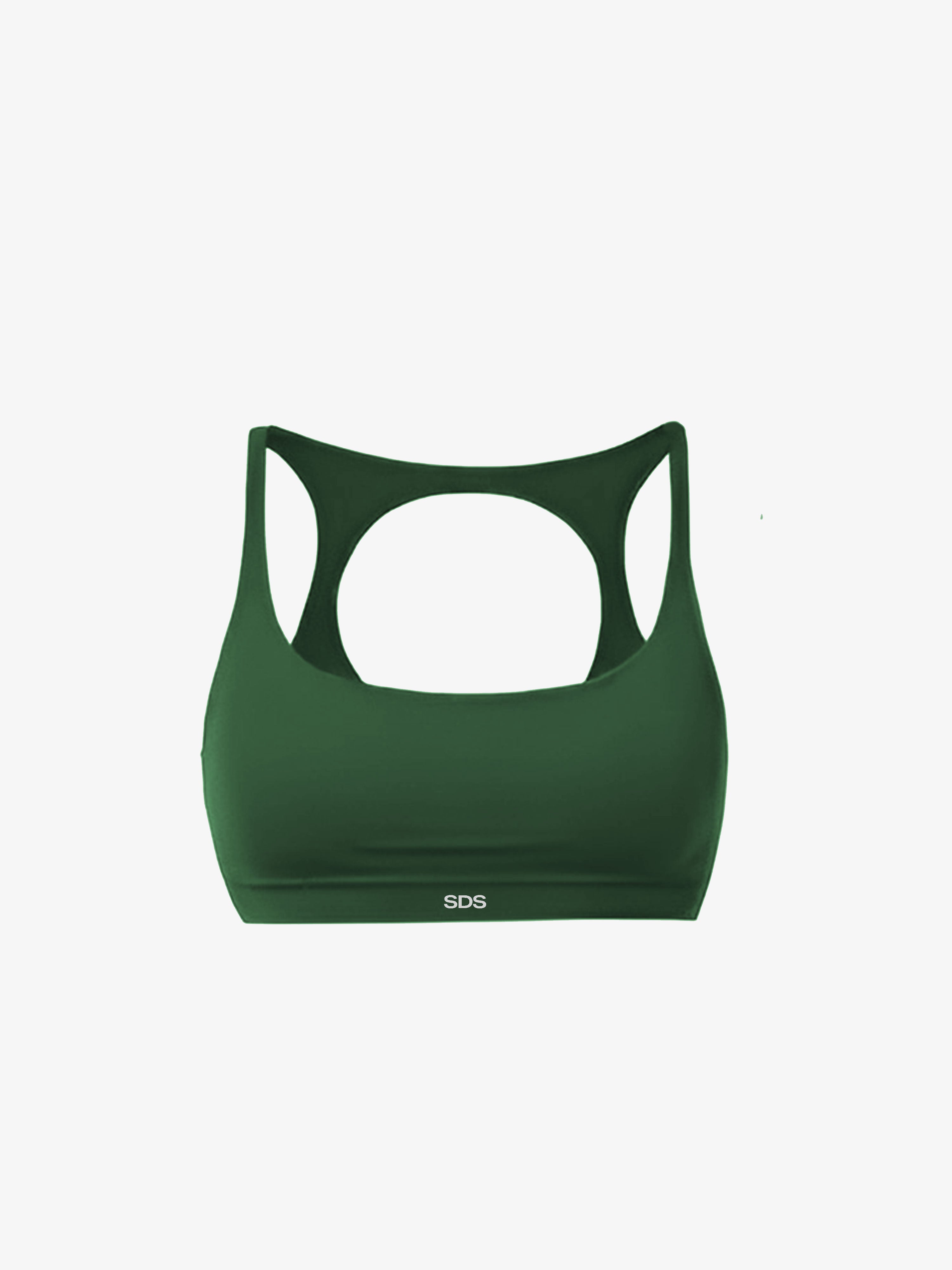 Open Back Bra - Impact Fabric - Ever green