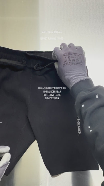 PRE-ORDER Ribbed Running Tights - Black