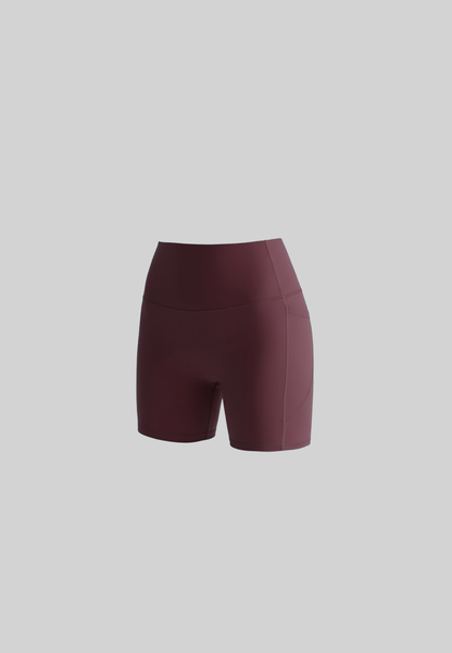 Performance Run Biker Shorts - Red Brown