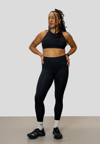 Hybrid High Neck Bra - Black