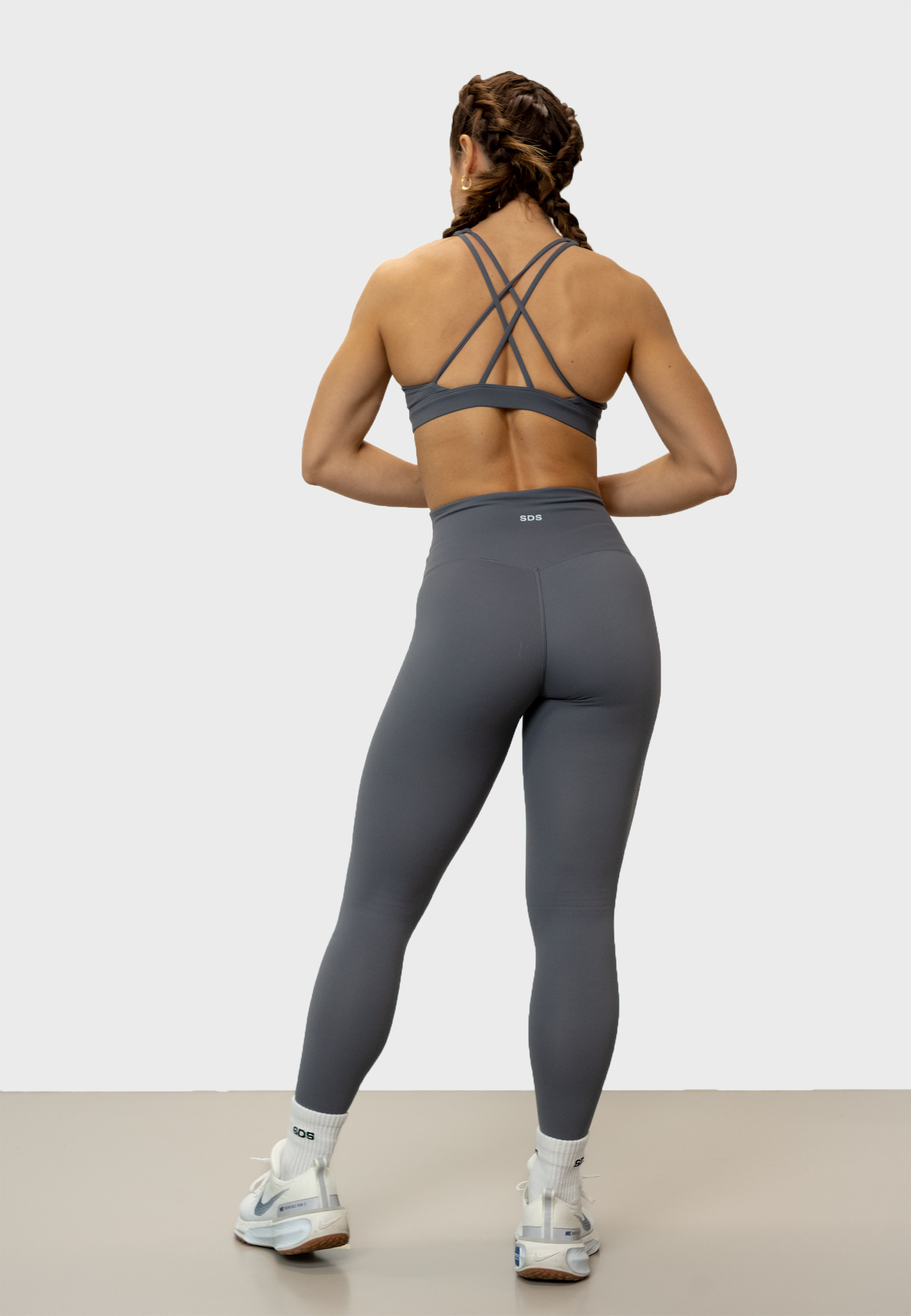 Hybrid High Neck Bra - Deep Grey