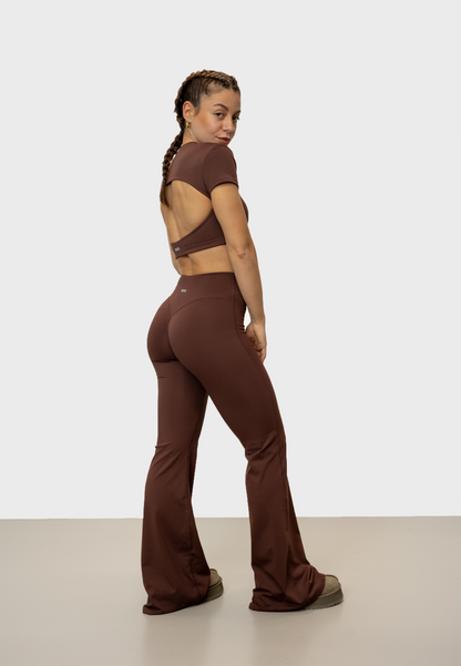 V2 Flare Leggings - Hidden Scrunch - Brown