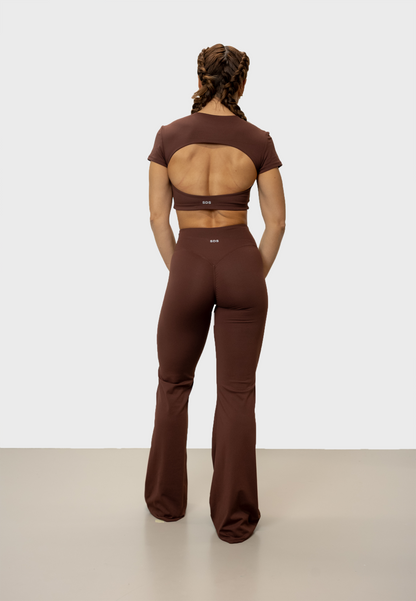 V2 Flare Leggings - Hidden Scrunch - Brown