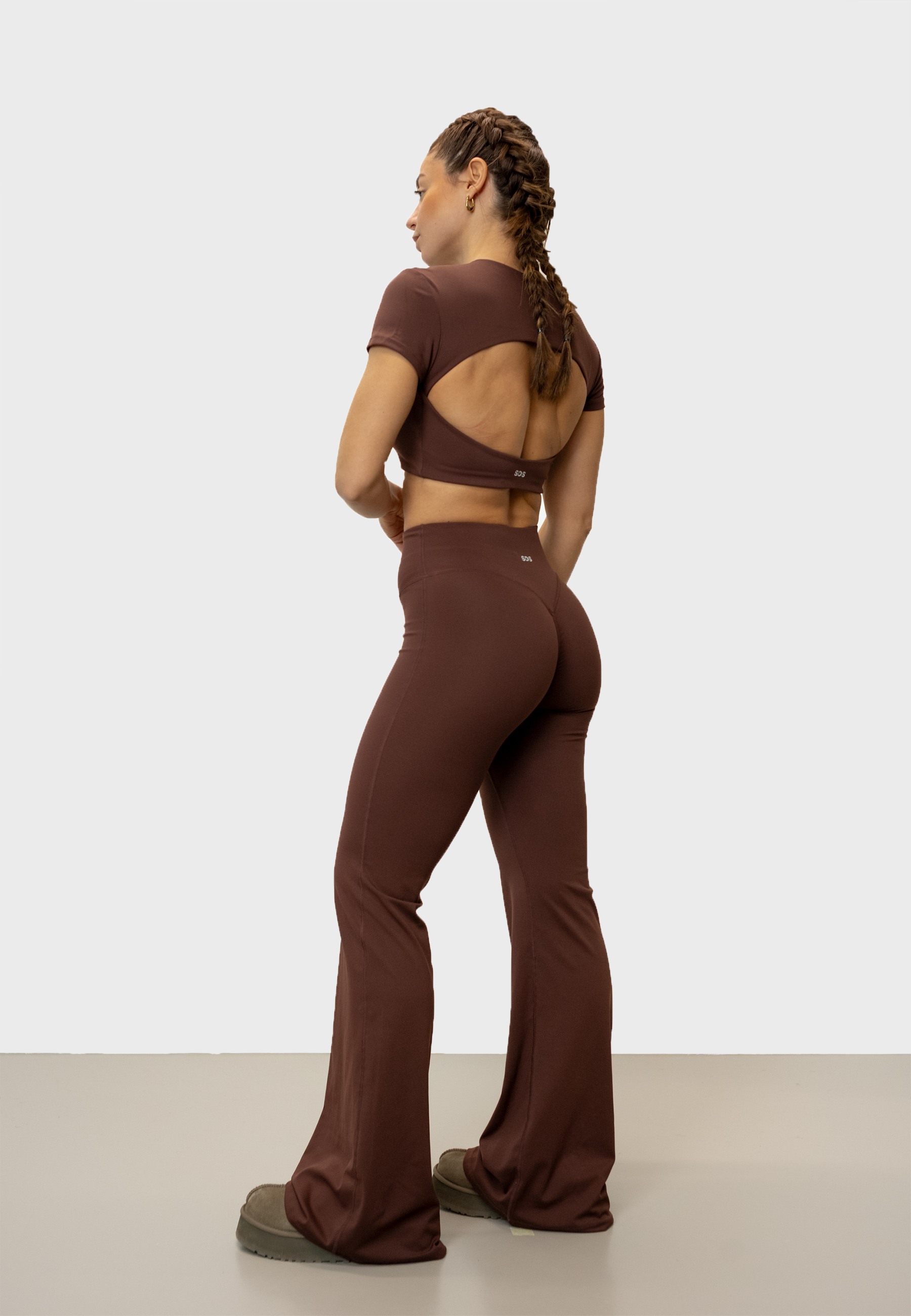 Open Back Short Sleeve - Brown