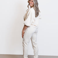 Soft High-Rise Pants - Pearled Ivory - Swiss Designer Sport