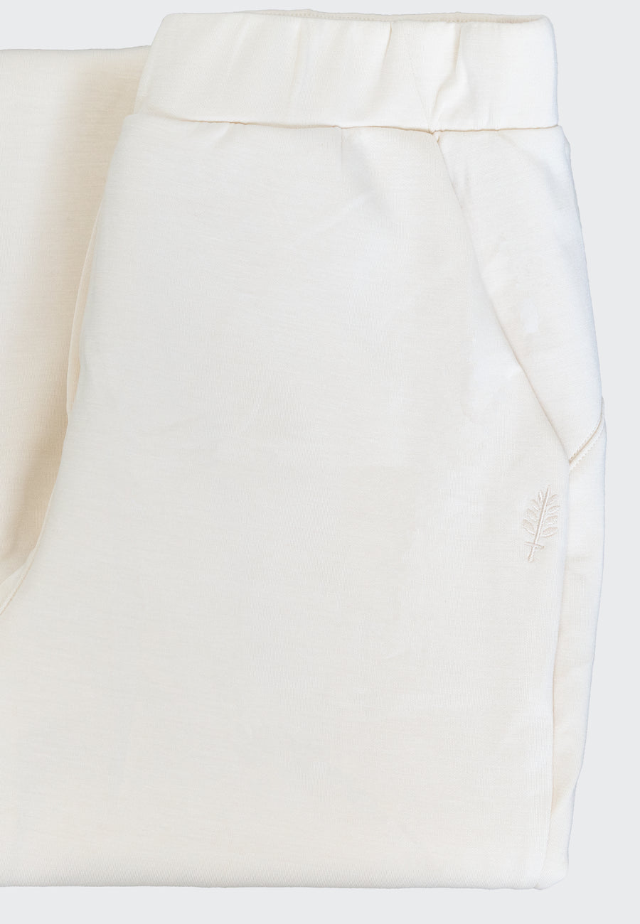 Soft High-Rise Pants - Pearled Ivory - Swiss Designer Sport