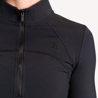 Tech Long Sleeve Fleece- Black - Swiss Designer Sport